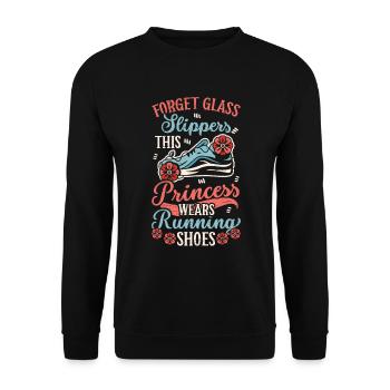 Vergessen Sie Glaspantoffeln Läufer Running Girl - Unisex Pullover - Schwarz - Vorne - Alina (178cm) & Michal (187cm)