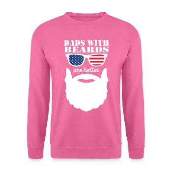 Bearded Dad with Beard Cool Father Beard Wearer - Unisex Sweatshirt - pink - Front
