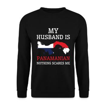 Rien ne me fait peur mari panaméen Panama - Sweat-shirt Unisexe - noir - Devant - Alina (178cm) & Michal (187cm)