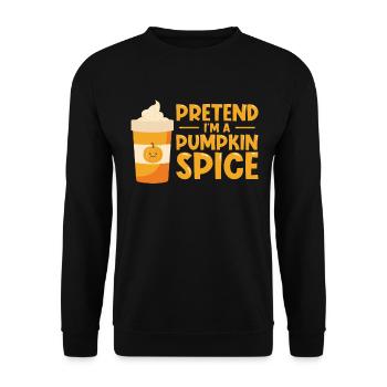 Pumpkin Spice Latte Halloween Costume Café Lover - Sweat-shirt Unisexe - noir - Devant - Alina (178cm) & Michal (187cm)