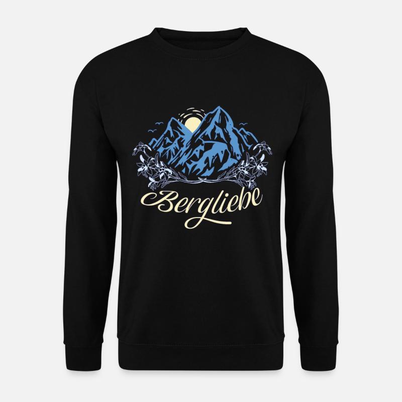 LIEBE BERGE SONNENAUFGANG EDELWEISS - Unisex Pullover - Schwarz