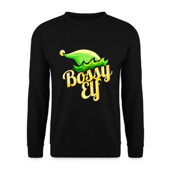 Tenue familiale Bossy Elf Hat pour Noël - Sweat-shirt Unisexe - noir - Devant - Alina (178cm) & Michal (187cm)