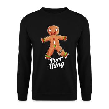 Le bonhomme en pain d'épice est une pauvre chose à Noël - Sweat-shirt Unisexe - noir - Devant - Alina (178cm) & Michal (187cm)