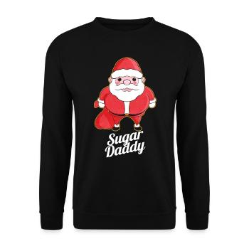 He Is Bringing Sugar Daddy Santa On Christmas - Unisex Pullover - Schwarz - Vorne - Alina (178cm) & Michal (187cm)