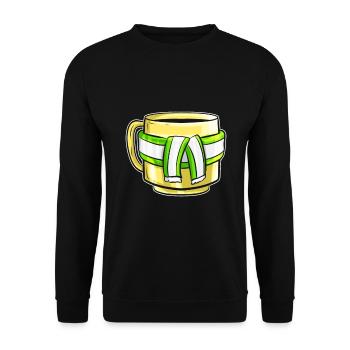 Gobelet d'automne avec écharpe à rayures blanches vertes pour - Sweat-shirt Unisexe - noir - Devant - Alina (178cm) & Michal (187cm)