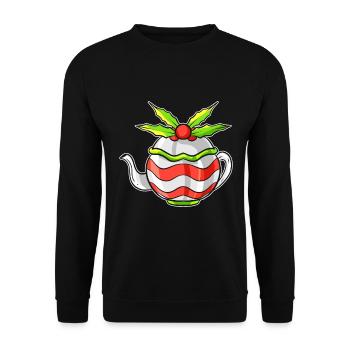 Théière d'automne avec gui pour Noël - Sweat-shirt Unisexe - noir - Devant - Alina (178cm) & Michal (187cm)