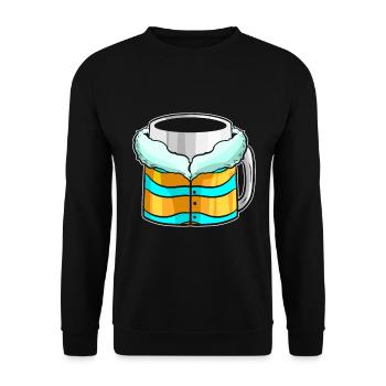 Bécher d’automne avec veste d’hiver pour Noël - Sweat-shirt Unisexe - noir - Devant - Alina (178cm) & Michal (187cm)