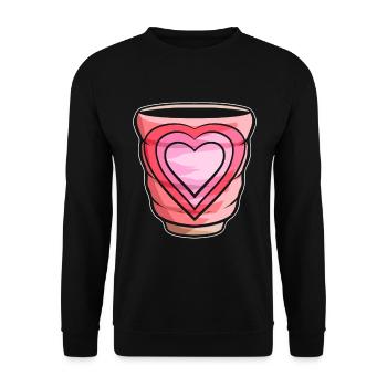 Gobelet d'automne avec des coeurs pour Noël - Sweat-shirt Unisexe - noir - Devant - Alina (178cm) & Michal (187cm)