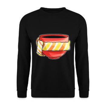 Gobelet d'automne avec écharpe à rayures jaune orange - Sweat-shirt Unisexe - noir - Devant - Alina (178cm) & Michal (187cm)