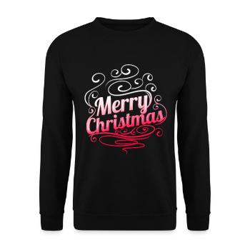 Ornament Logo Merry Christmas - Unisex Sweatshirt - black - Front - Alina (178cm) & Michal (187cm)