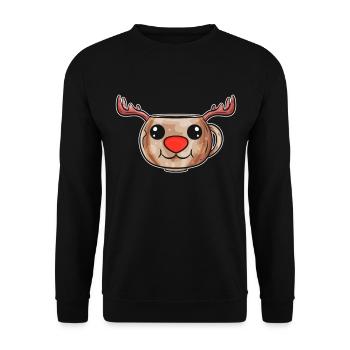 Coupe de lait de poule Rudolph Le Noël des rennes - Sweat-shirt Unisexe - noir - Devant - Alina (178cm) & Michal (187cm)