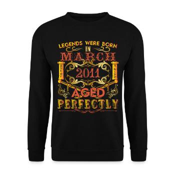 March 2011 - birthday 2011 legends were born. - Sweat-shirt Unisexe - noir - Devant - Alina (178cm) & Michal (187cm)