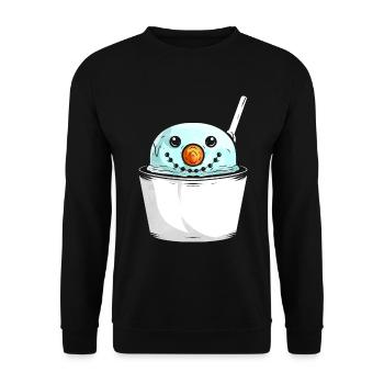 Bonhomme de neige dans une tasse de crème glacée pour Noël - Sweat-shirt Unisexe - noir - Devant - Alina (178cm) & Michal (187cm)