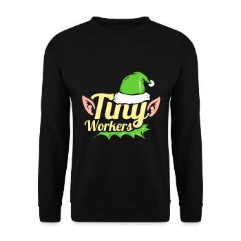 Les petits elfes sont de minuscules travailleurs pour Noël - Sweat-shirt Unisexe - noir - Devant - Alina (178cm) & Michal (187cm)