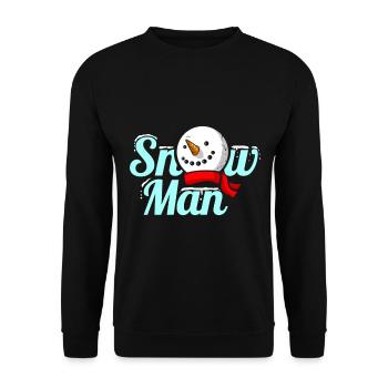 The SnowMan Costume For Christmas - Unisex Pullover - Schwarz - Vorne - Alina (178cm) & Michal (187cm)