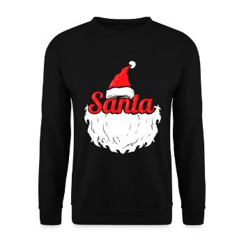 Santa's Hat and Santa Beard Costume For Christmas - Unisex Sweatshirt - black - Front - Alina (178cm) & Michal (187cm)