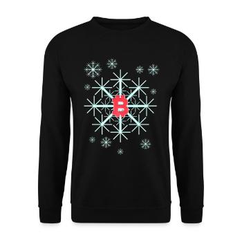 Snowflake In Winter On Christmas With Bitcoin - Unisex Pullover - Schwarz - Vorne - Alina (178cm) & Michal (187cm)