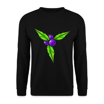 Purple Berrys On A Mistletoe For Christmas - Unisex Pullover - Schwarz - Vorne - Alina (178cm) & Michal (187cm)
