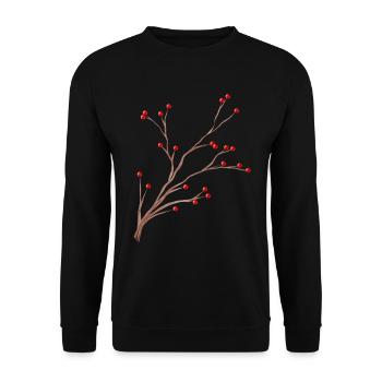 Branche de brumes aux fruits rouges pour Noël - Sweat-shirt Unisexe - noir - Devant - Alina (178cm) & Michal (187cm)
