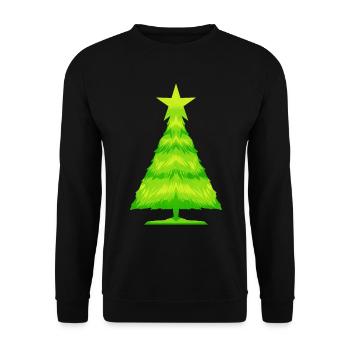 Green Balm Fir Or White Spruce As Christmas Tree - Unisex Sweatshirt - black - Front - Alina (178cm) & Michal (187cm)