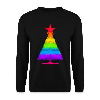 Colorful LGBTQ Fir Spruce Christmas Tree - Unisex Sweatshirt - black - Front - Alina (178cm) & Michal (187cm)