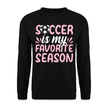 Soccer Player Soccer Lover - Soccer Is My Favorite - Unisex Sweatshirt - black - Front - Alina (178cm) & Michal (187cm)