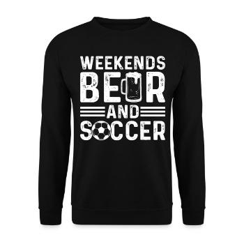 Soccer Lover - Weekends Beer And Soccer - Unisex Sweatshirt - black - Front - Alina (178cm) & Michal (187cm)