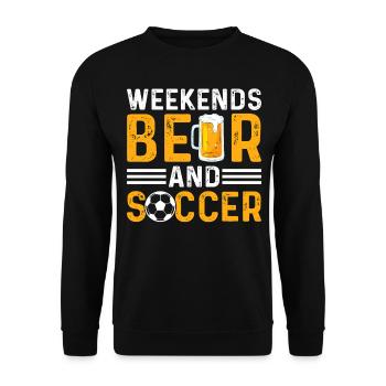 Soccer Player Soccer Lover - Weekends Beer And Soc - Unisex Sweatshirt - black - Front - Alina (178cm) & Michal (187cm)