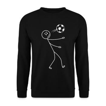 Funny Soccer Stick Figure Soccer Player - Unisex Sweatshirt - black - Front - Alina (178cm) & Michal (187cm)