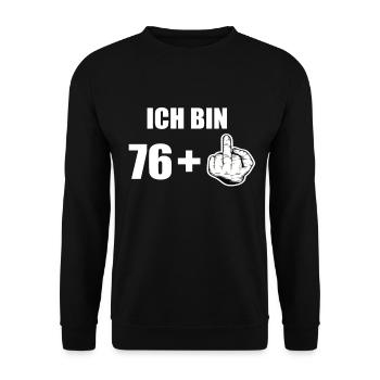 77 Geburtstag - Unisex Pullover - Schwarz - Vorne - Alina (178cm) & Michal (187cm)