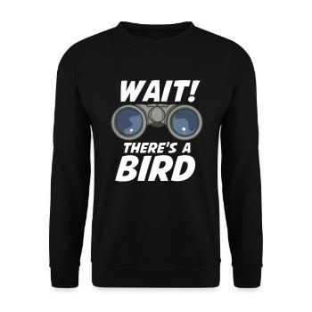 Attendez qu’il y ait un oiseau Observation des oiseaux - Sweat-shirt Unisexe - noir - Devant - Alina (178cm) & Michal (187cm)