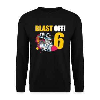 I'm 6 Astronaut Lover Spaceship Happy Birthday - Unisex Sweatshirt - black - Front - Alina (178cm) & Michal (187cm)