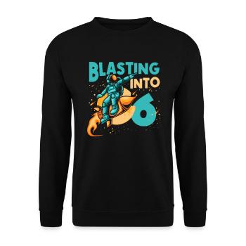 Astronauten-liebhaber-raumschiff All the best for the 6. - Unisex Sweatshirt - black - Front - Alina (178cm) & Michal (187cm)