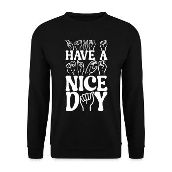 Taub Taubstumm Deaf - Unisex Pullover - Schwarz - Vorne - Alina (178cm) & Michal (187cm)