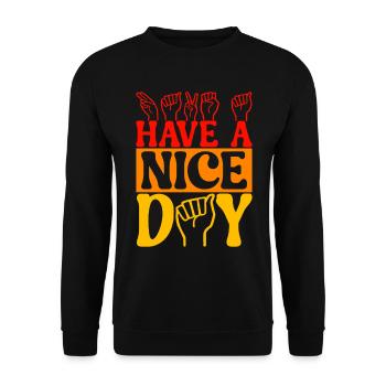 Taub Taubstumm Deaf - Unisex Pullover - Schwarz - Vorne - Alina (178cm) & Michal (187cm)