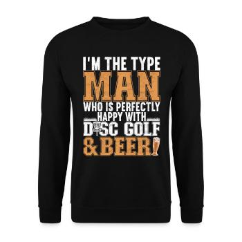 Disc Golf Disc Golfer - Unisex Sweatshirt - black - Front - Alina (178cm) & Michal (187cm)