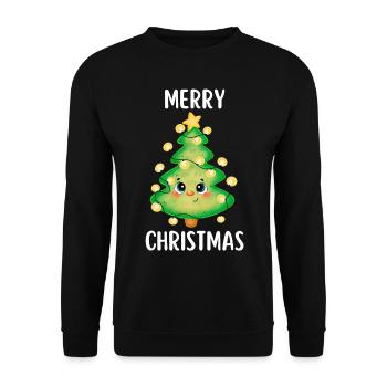 Joyeux Noël Drôle de Chemise de Noël - Sweat-shirt Unisexe - noir - Devant - Alina (178cm) & Michal (187cm)