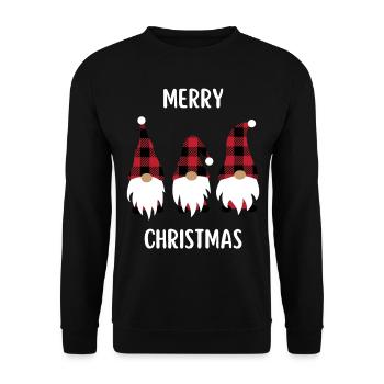 Joyeux Noël Drôle de Chemise de Noël - Sweat-shirt Unisexe - noir - Devant - Alina (178cm) & Michal (187cm)