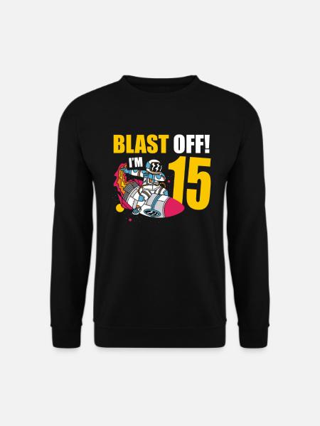 Ich Bin 15 Astronaut Lover Spaceship Happy - Unisex Pullover - Schwarz