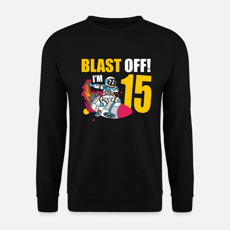 Ich Bin 15 Astronaut Lover Spaceship Happy - Unisex Pullover - Schwarz