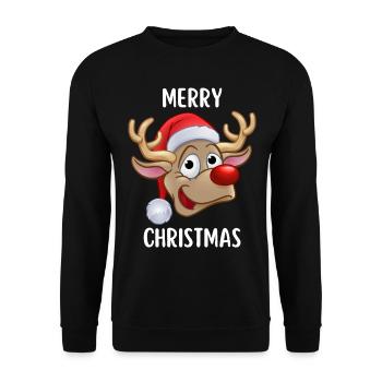 Joyeux Noël Drôle de Chemise de Noël - Sweat-shirt Unisexe - noir - Devant - Alina (178cm) & Michal (187cm)