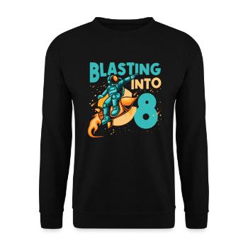Astronauten-liebhaber-raumschiff All the best for the 8. - Unisex Sweatshirt - black - Front - Alina (178cm) & Michal (187cm)