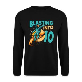 Vaisseau spatial amoureux des astronautes Tout le meilleur au - Sweat-shirt Unisexe - noir - Devant - Alina (178cm) & Michal (187cm)