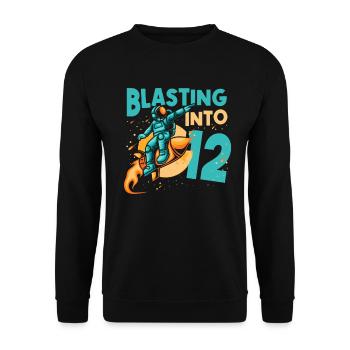Vaisseau spatial amoureux des astronautes Tout le meilleur au - Sweat-shirt Unisexe - noir - Devant - Alina (178cm) & Michal (187cm)