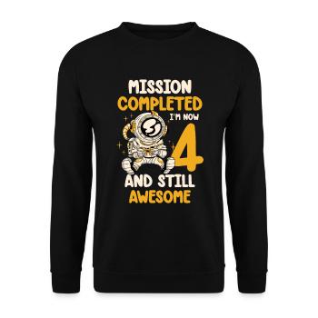Mission accomplie J’ai maintenant 4 ans et toujours - Sweat-shirt Unisexe - noir - Devant - Alina (178cm) & Michal (187cm)