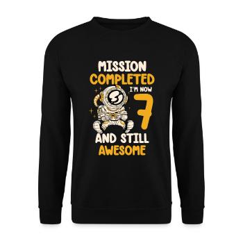 Mission Abgeschlossen Ich Bin Jetzt 7 Und Immer - Unisex Pullover - Schwarz - Vorne - Alina (178cm) & Michal (187cm)