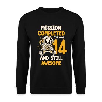 Mission accomplie J’ai maintenant 14 ans et toujours - Sweat-shirt Unisexe - noir - Devant - Alina (178cm) & Michal (187cm)