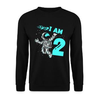 Astronauten-liebhaber-raumschiff All the best to the 2. - Unisex Sweatshirt - black - Front - Alina (178cm) & Michal (187cm)