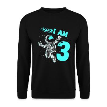 I'm 3 astronaut-lover-spaceship-everything-everything - Unisex Sweatshirt - black - Front - Alina (178cm) & Michal (187cm)