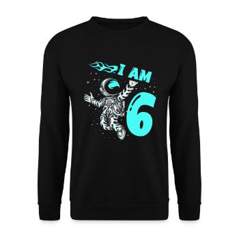 Astronauten-liebhaber-raumschiff All the best for the 6. - Unisex Sweatshirt - black - Front - Alina (178cm) & Michal (187cm)